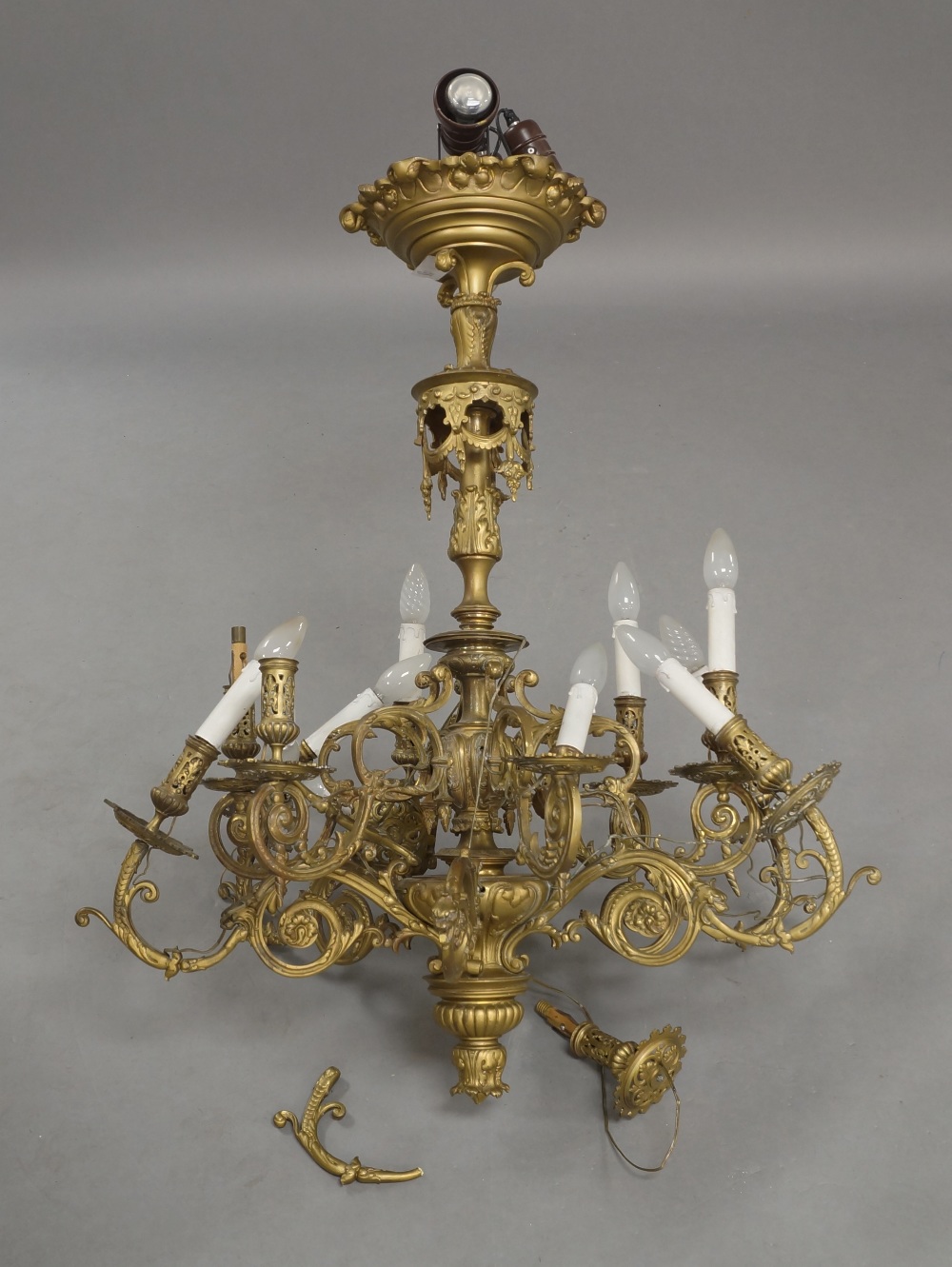 Fabulous Gilt French Light. 10 arms and will be restored and rewired. Town and Country Antiques