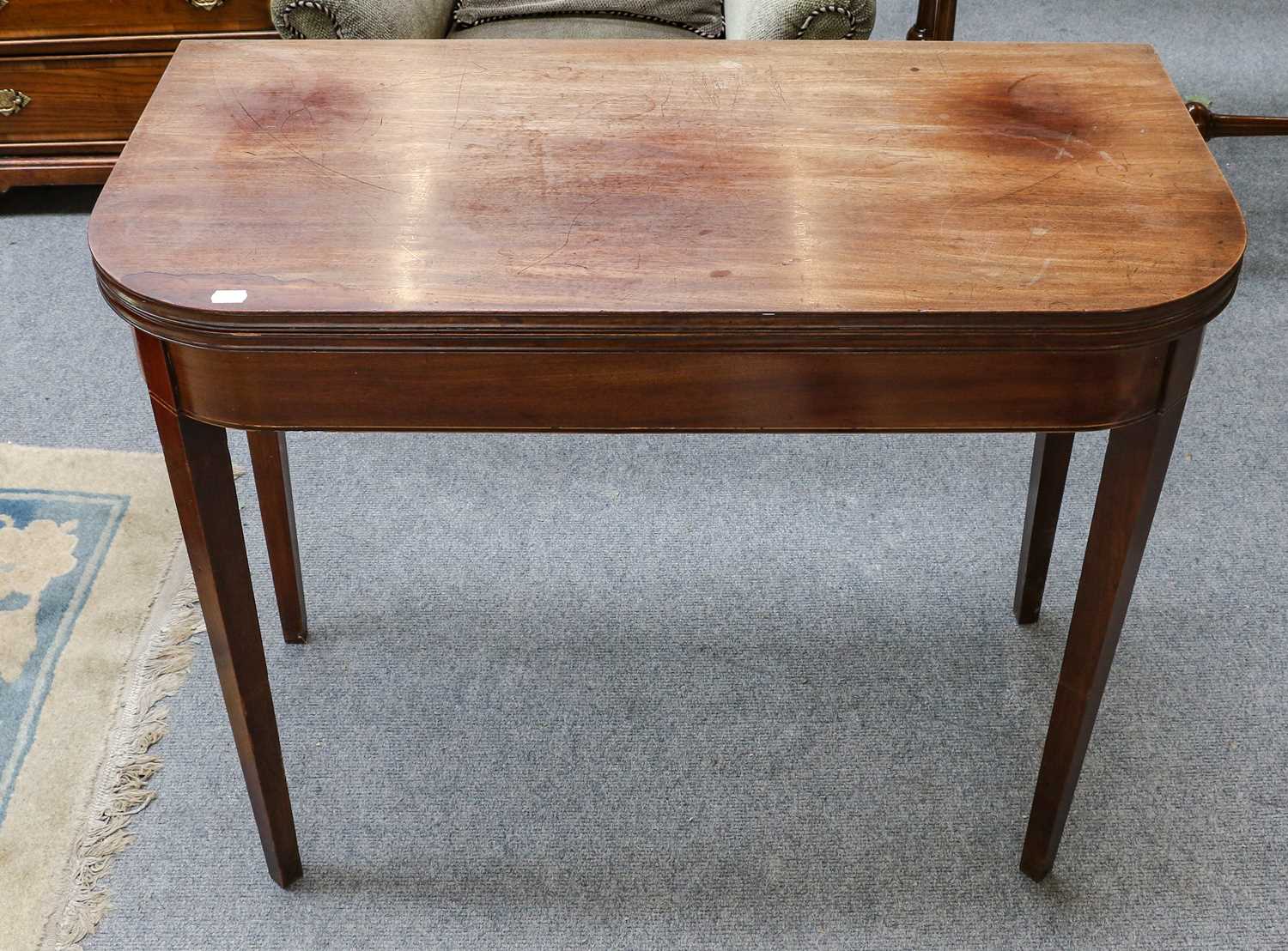George 111 Mahogany Table Card table that folds out. Town and Country Antiques