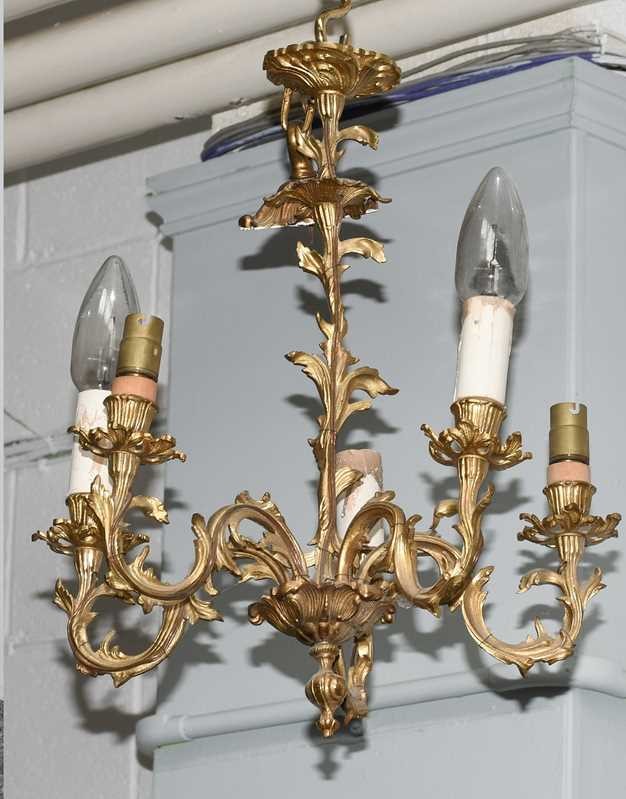 Rococo Revival French Gilt Bronze Chandelier. To be restored and rewired to Australian and NZ standards. Town and Country Antiques