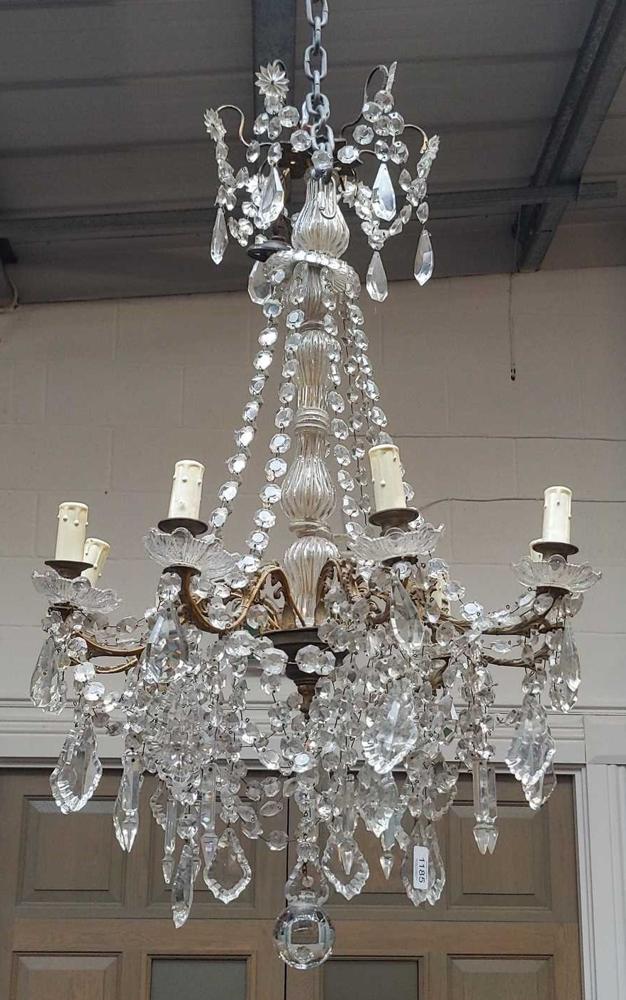 French Chandelier with Crystals. Will be restored and vrewired to Australian and New Zealand Standards. Town and Country Antiques