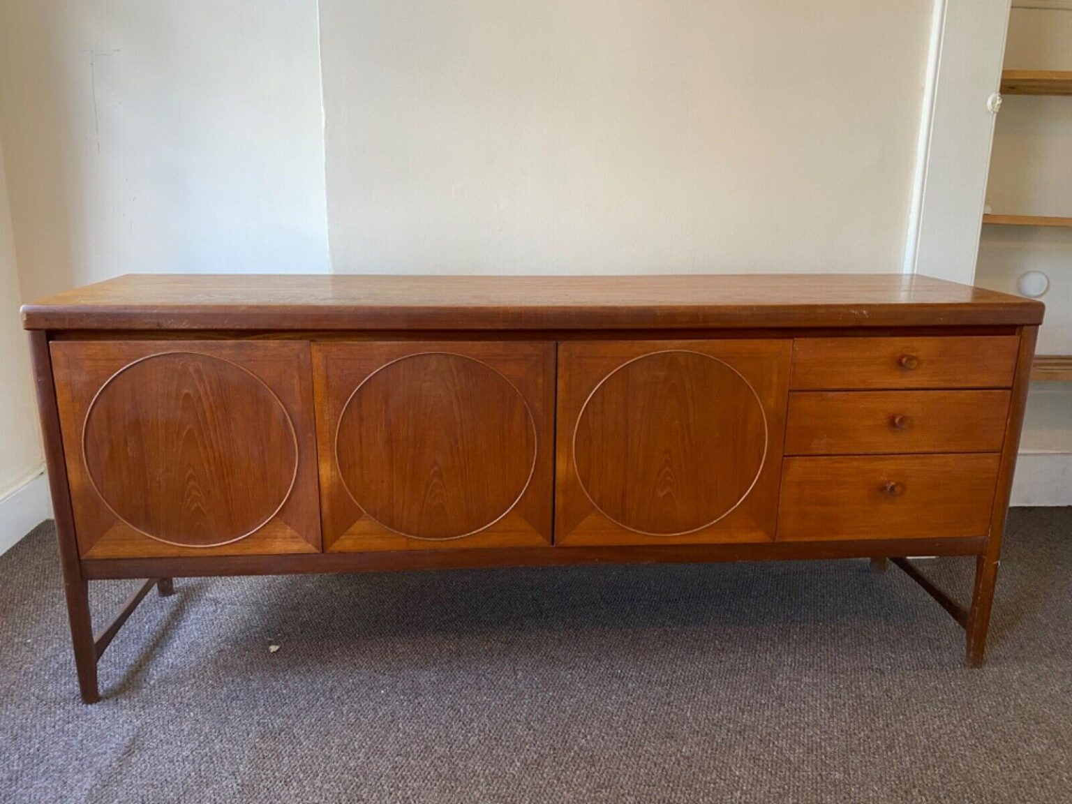 Teak Mid Century Modern sideboard 3x Drawers and 3x doors. Town and Country Antiques