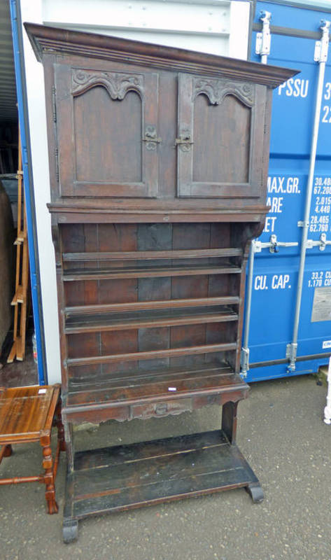 18th Century Oak Dresser with plate racks and 2 x Doors and 1 X drawer. Town and Country Antiques