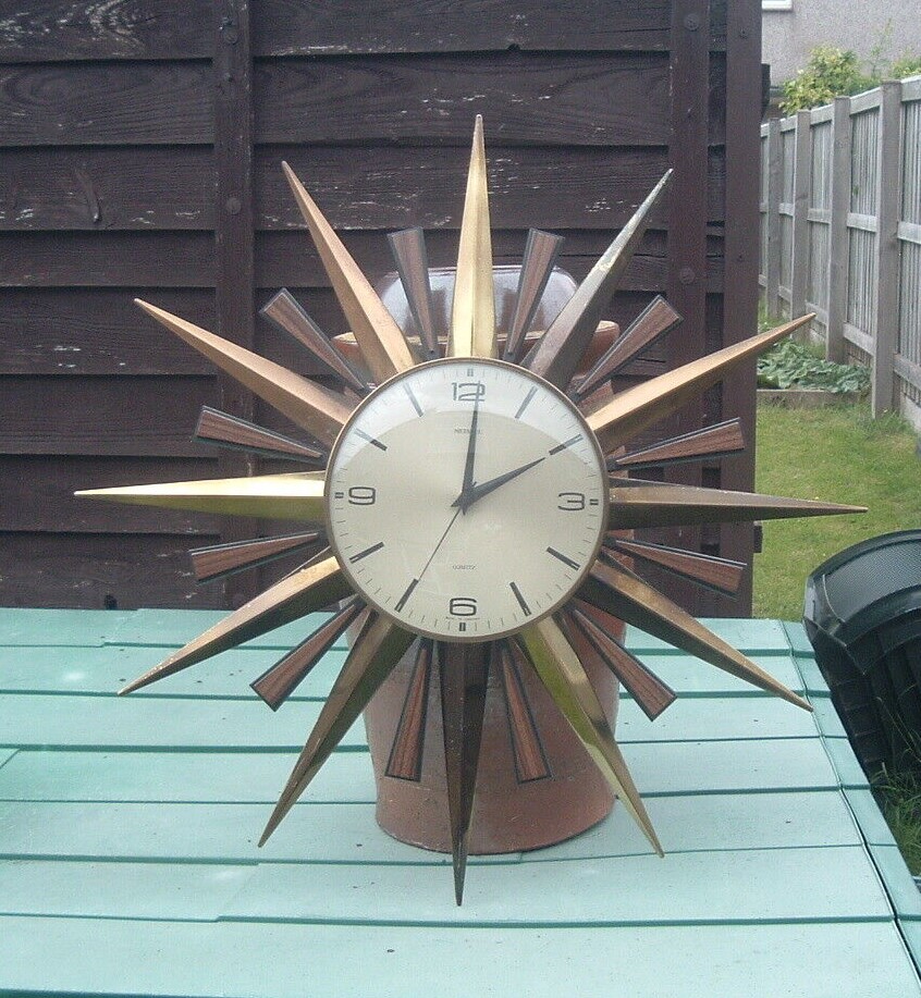 Mid 20th Century Starburst Clock