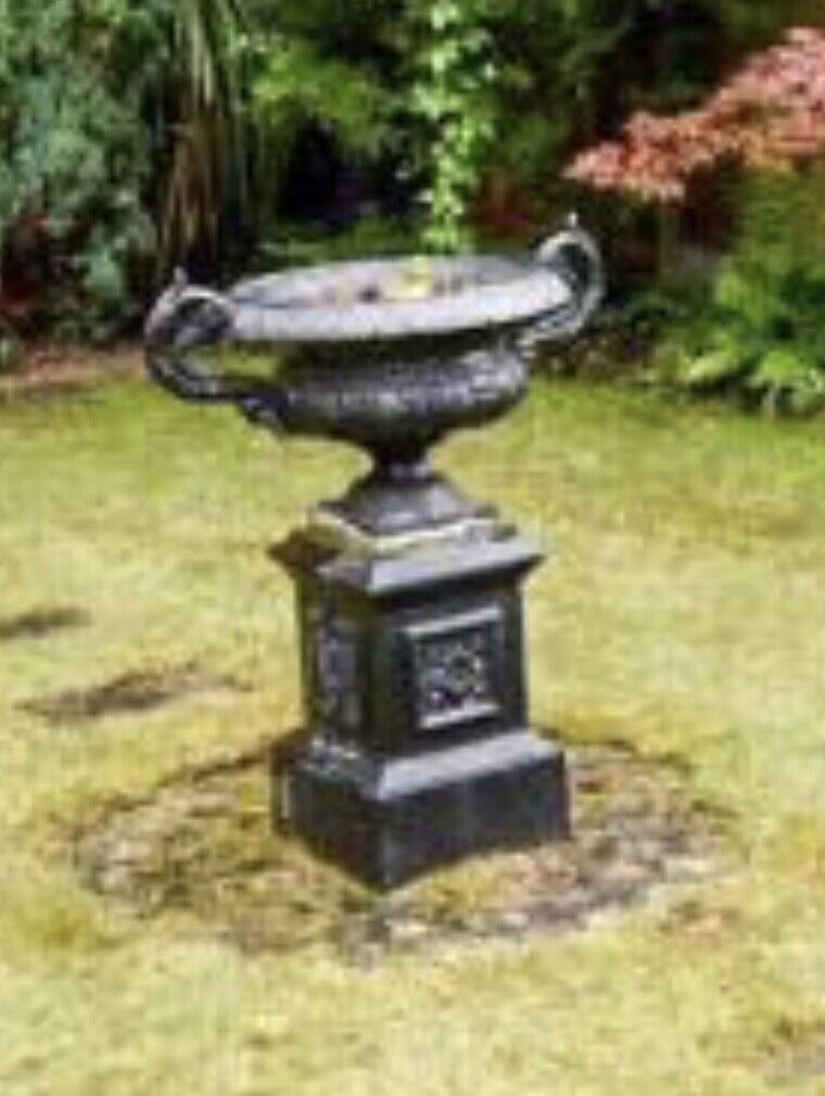 Victorian cast Iron Urn and Pedestal. 90cm HTown and Count Antiques